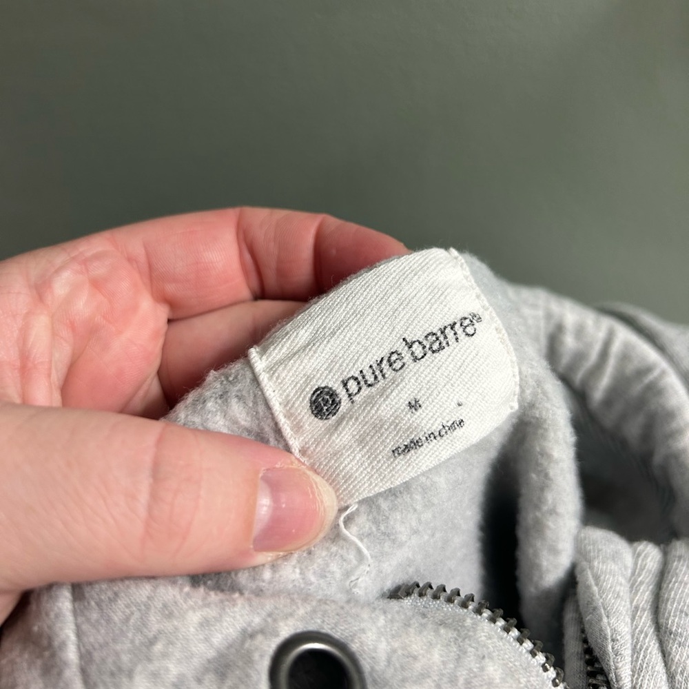 Pure barre Pilates zip up grey hoodie - Picture 4 of 7